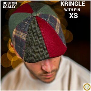 Boston Scally The KRINGLE Christmas Plaid 8 Panel Cap - XS W/ Pin